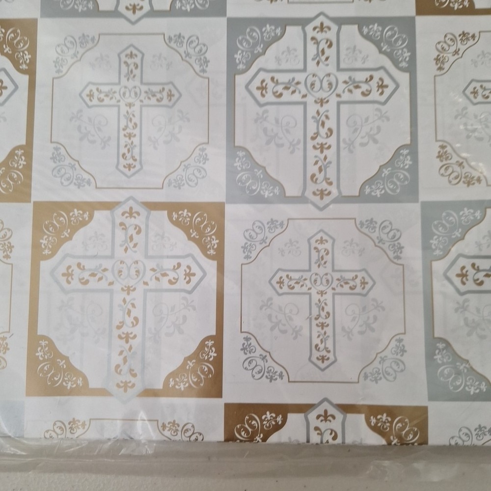 Vintage NEW Inspirational Cross Gift Wrapping Paper Made In USA - Picture 6 of 8
